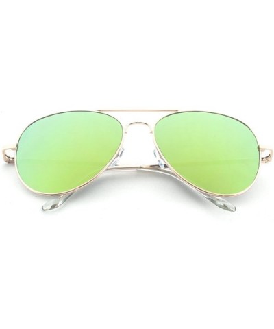 Pure Flat Flash Lens Aviator Sunglasses UV400 - Yellow - C112E3FUJ91 $7.50 Aviator