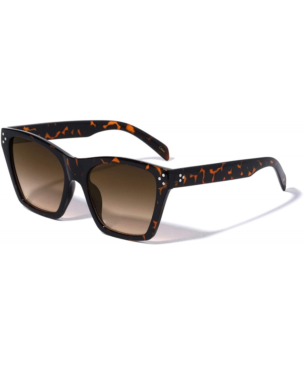 Classic Square Retro Cat Eye Sunglasses - Brown - CZ196MU3UZS $11.60 Square