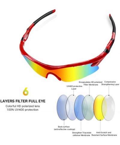 Polarized Sports Sunglasses - Sports Sunglasses for Men Women - Cycling Driving Fishing Glasses UV Protection - CA190E8QW2C $...