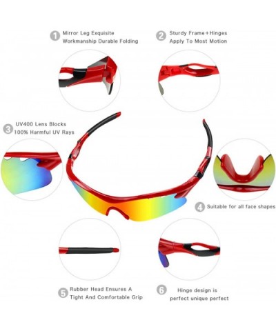 Polarized Sports Sunglasses - Sports Sunglasses for Men Women - Cycling Driving Fishing Glasses UV Protection - CA190E8QW2C $...