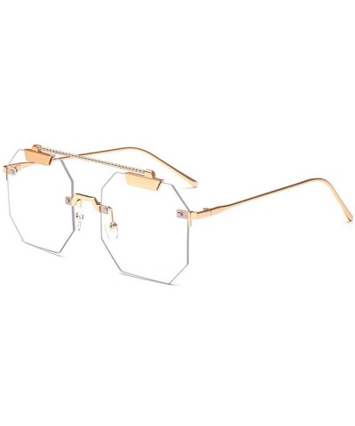 Arrival Designer Sunglasses irregular Glasses - Clear - CD18LGRWR9U $11.88 Square
