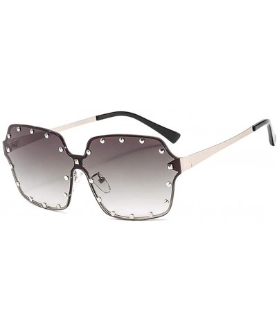 OVERSIZED Fashion Sunglasses-Gradient Shades Glasses Unisex-Polarized-Rimless - F - CE1905ZLNNS $33.80 Goggle