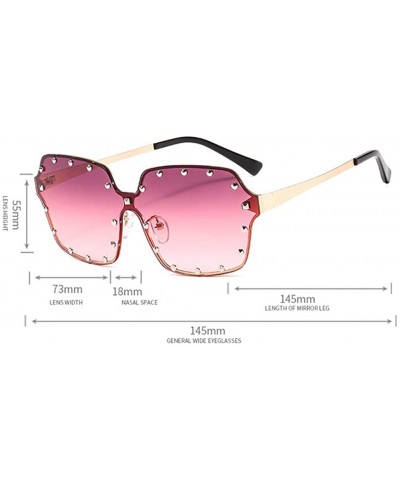 OVERSIZED Fashion Sunglasses-Gradient Shades Glasses Unisex-Polarized-Rimless - F - CE1905ZLNNS $33.80 Goggle