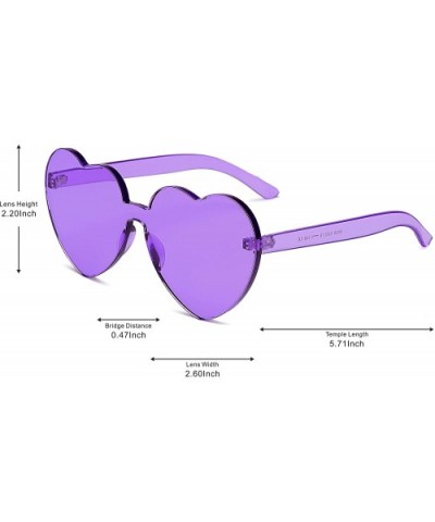 Fashion Rimless One Piece Clear Lens Color Candy Sunglasses - Purple - CF18EROHEH8 $5.61 Square