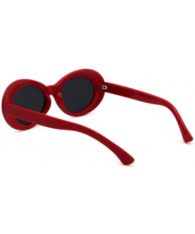 Oversized Colorful One Piece Square Sunglasses Flat Gradient Transparent Lenses Party Sun Glasses - Oval Red - CW18S8TWNMH $5...