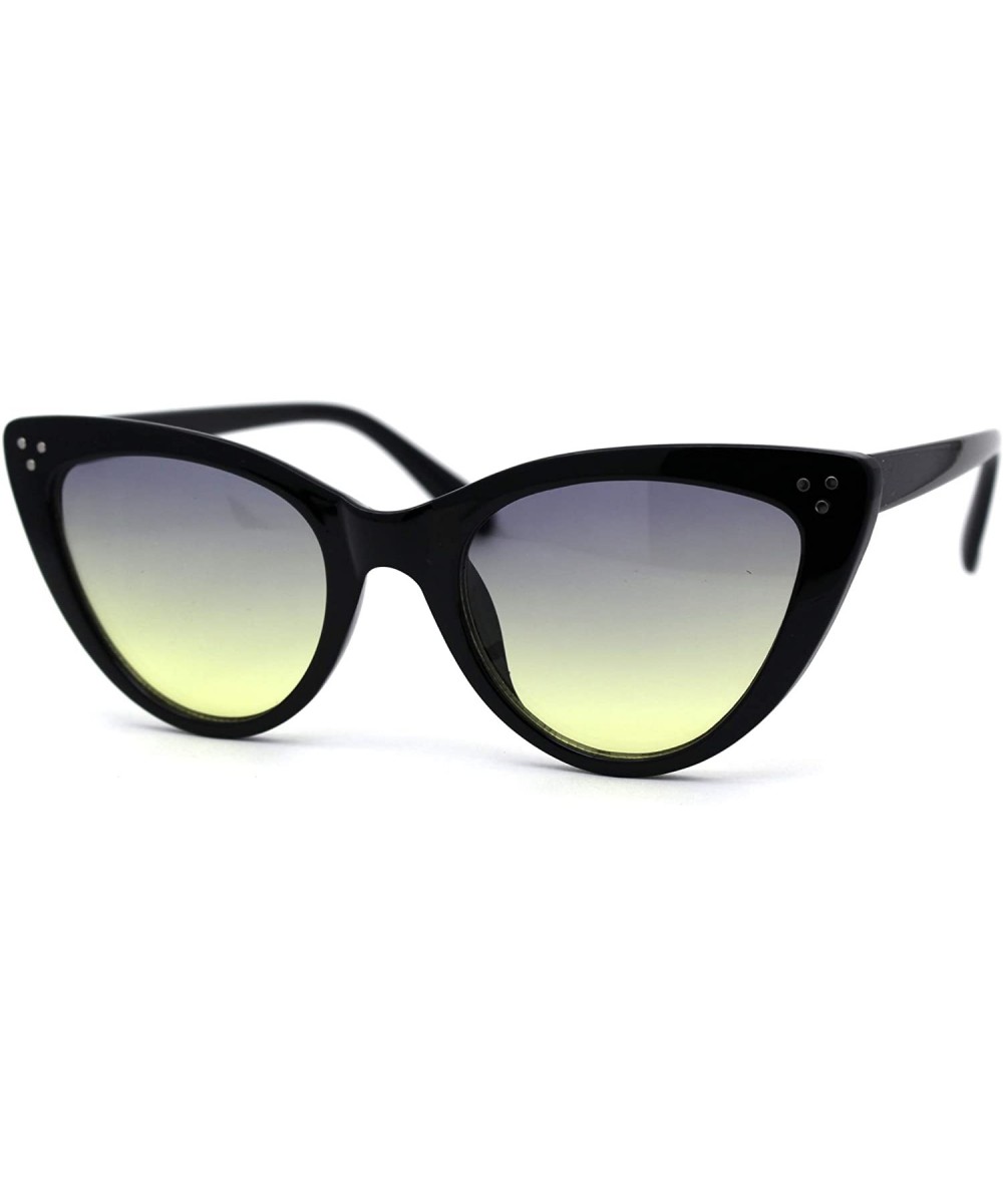 Womens Oceanic Gradient Lens Cat Eye Goth Diva Sunglasses - Grey Yellow - CQ188I0SZZS $8.37 Cat Eye