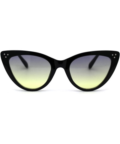 Womens Oceanic Gradient Lens Cat Eye Goth Diva Sunglasses - Grey Yellow - CQ188I0SZZS $8.37 Cat Eye