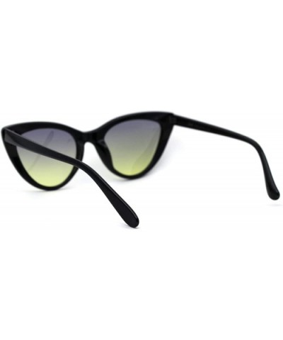 Womens Oceanic Gradient Lens Cat Eye Goth Diva Sunglasses - Grey Yellow - CQ188I0SZZS $8.37 Cat Eye