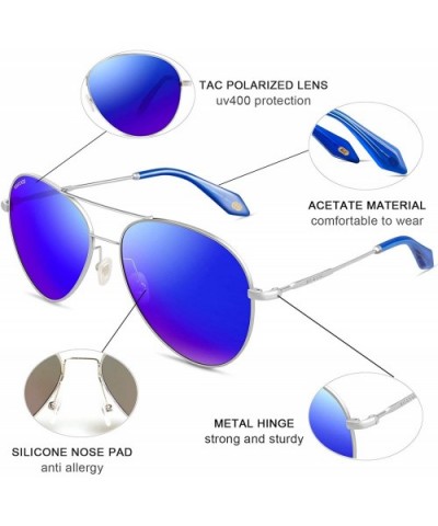 Aviator Sunglasses Polarized Driving Protection - Blue - C418ELCLEL8 $13.08 Goggle