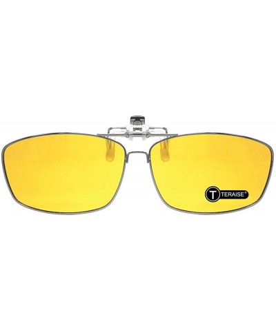 Polarized Clip-on Sunglasses with Flip Up Function Suitable Driving Sports - Yellow - CX18T33AUTL $9.95 Goggle