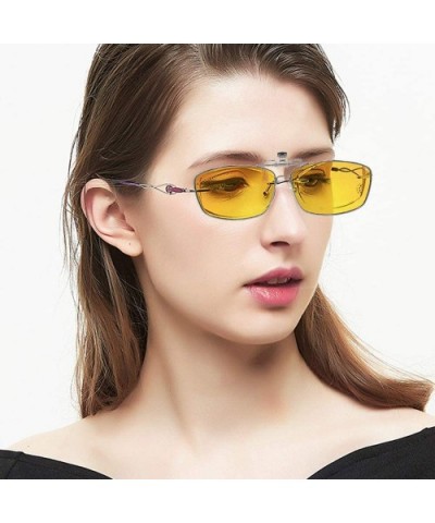 Polarized Clip-on Sunglasses with Flip Up Function Suitable Driving Sports - Yellow - CX18T33AUTL $9.95 Goggle