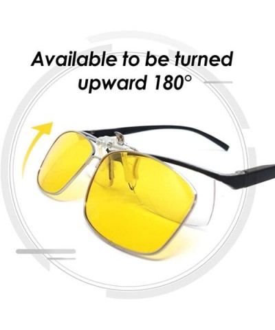 Polarized Clip-on Sunglasses with Flip Up Function Suitable Driving Sports - Yellow - CX18T33AUTL $9.95 Goggle