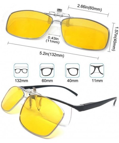 Polarized Clip-on Sunglasses with Flip Up Function Suitable Driving Sports - Yellow - CX18T33AUTL $9.95 Goggle