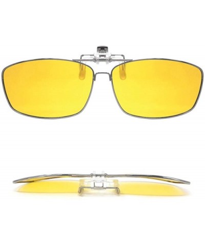 Polarized Clip-on Sunglasses with Flip Up Function Suitable Driving Sports - Yellow - CX18T33AUTL $9.95 Goggle