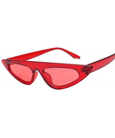 Cat Eye Sunglasses Women Vintage Retro Ladies Luxury Brand Designer Sun RedGray - Red - CD18YZSNC93 $7.06 Oversized