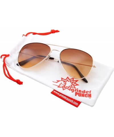 Retro Classic Aviators Colorful Gradient Sunglasses - Brown - CI18M67RCXL $6.60 Aviator