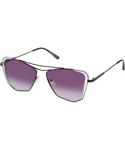 Classic Flat Lens Reflective Coating Mirror Fashion Sunglasses P4160 - Gradient Smoke - CY18IICKCZ4 $8.19 Aviator