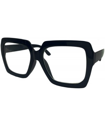 1 Pcs XL Chunky Square Glasses Clear Lens Thick Frame Nerd Eyewear Bold - Choose Color - Black - C318N7MSZ4S $18.11 Square