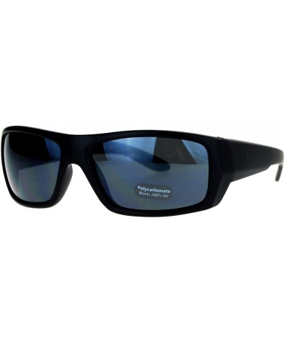 Mens Classic Rectangular Frame Sunglasses Casual Stylish Shades UV 400 - Matte Black - CI18928YXXW $6.07 Rectangular