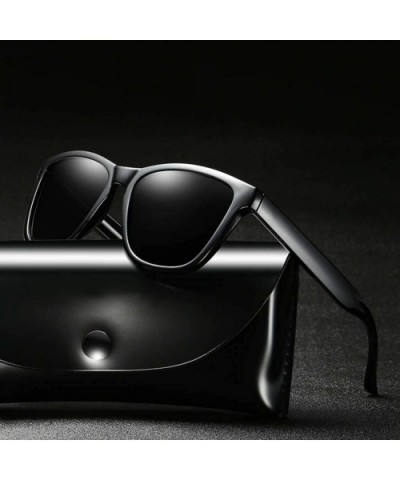 Sunglasses for Men and Women Classic Polarzied Composite Lens Square Driving Sun glasses - Black/Grey - C4196XUE0CH $10.38 Sq...