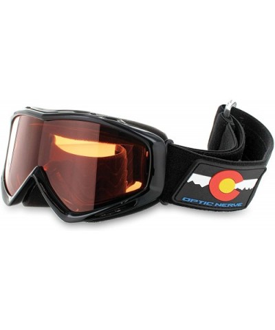 SnowHawk Kids Goggles - High Contrast Orange Lens - Shiny Black Colorado Frame - CQ18WR7DLH9 $24.78 Goggle