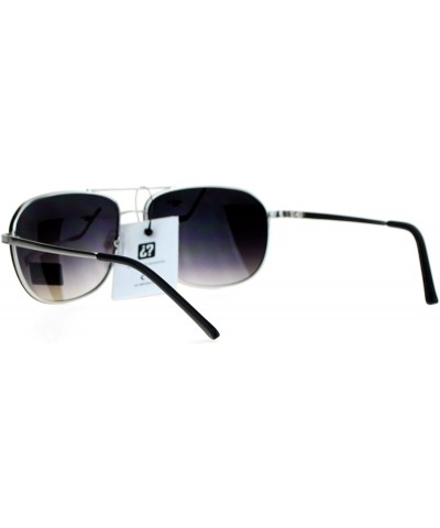 Air Force Sunglasses Rounded Square Aviators Mens Fashion UV 400 - Silver (Silver Mirror) - CW187NLSIWD $6.65 Aviator