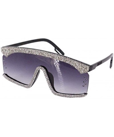 Unisex Fashion Oversize Sunglasses Large Frame Glasses Conjoined-Mirror Visor - Purple Style - CR197NSK3HO $14.29 Goggle