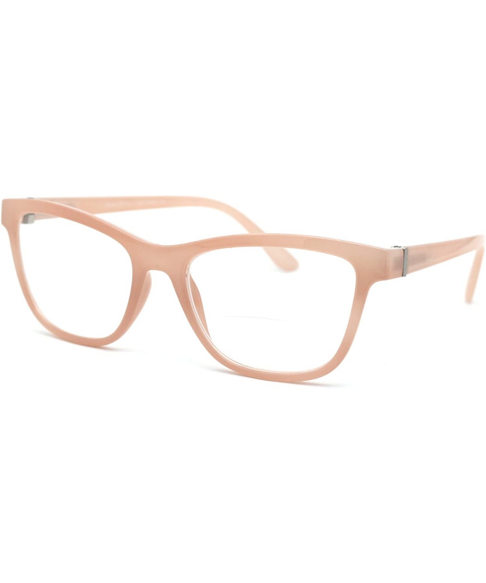 Womens Horn Rim Rectangular Bi-focal Reading Glasses - Beige - C8193XNELUU $7.58 Rectangular