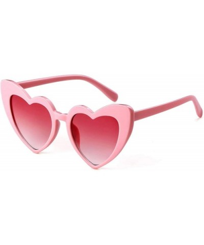 Clout Goggle Heart Sunglasses Retro Vintage Cat Eye Mod Style Kurt Cobain Glasses - Pink - CK18G47TR4H $7.42 Round