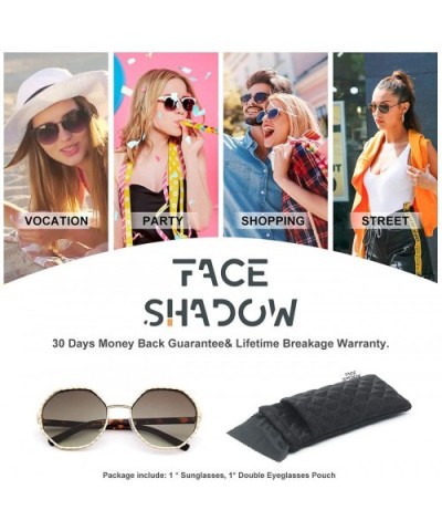 Round Hippie Metal Sunglasses for Women Man Retro Vintage Wave-shaped Sun Glasses - Brown - CQ18WLT7QAE $8.25 Rectangular