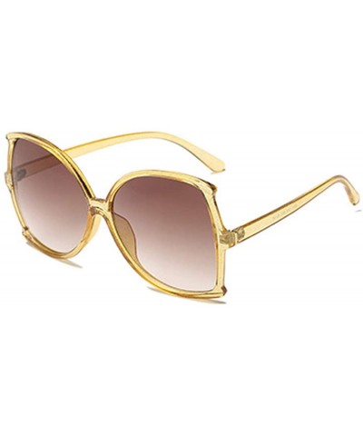 women fashion Simple sunglasses Retro glasses Men and women Sunglasses - Yellow - CE18LLGRSHZ $7.05 Sport