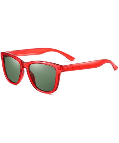 Polarized Sunglasses for Men Women Retro Classic UV400 Protection Sunglasses - Red Frames/G15 Lens - C01970H0GRT $10.49 Rimless