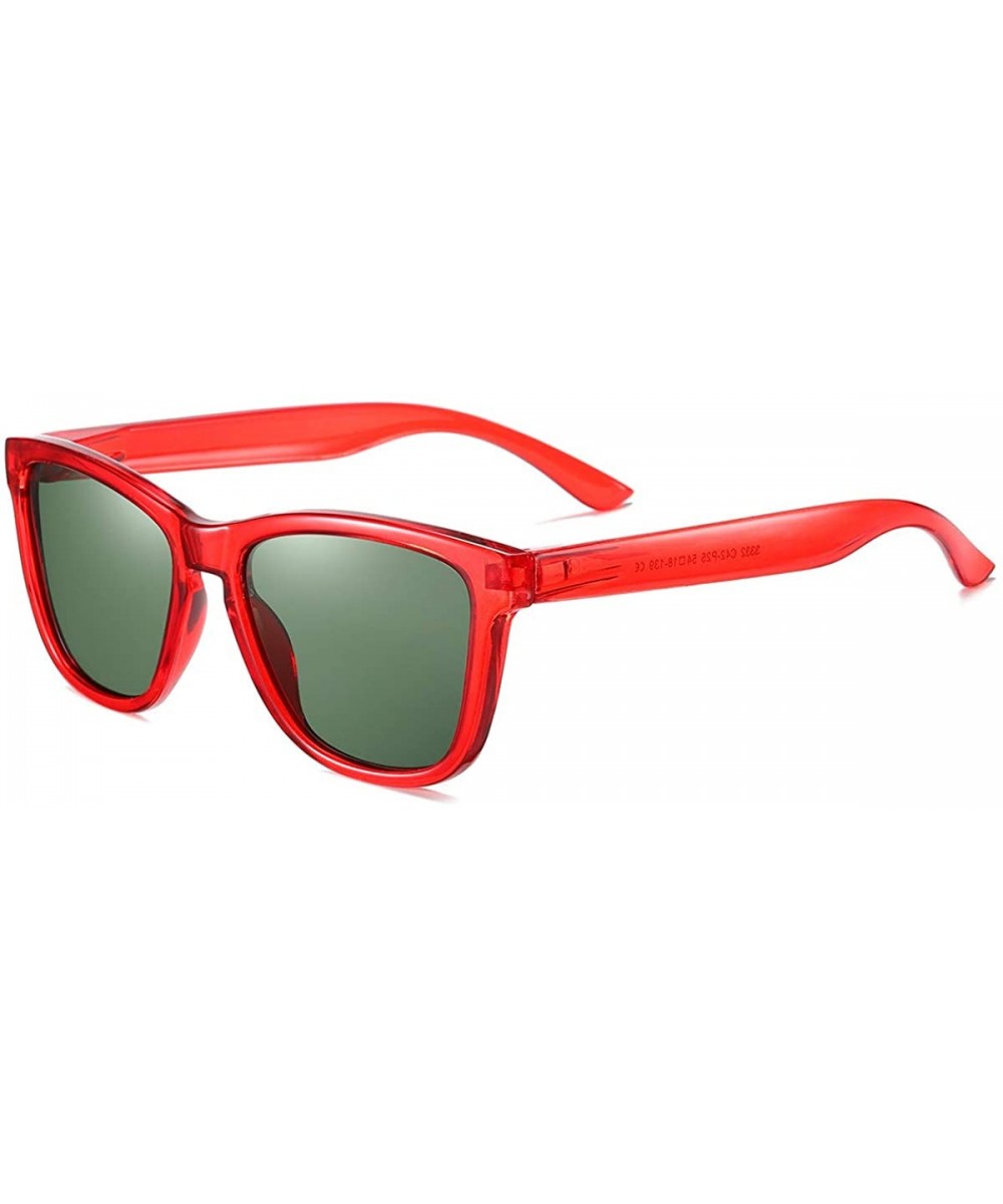 Polarized Sunglasses for Men Women Retro Classic UV400 Protection Sunglasses - Red Frames/G15 Lens - C01970H0GRT $10.49 Rimless