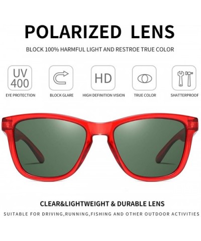 Polarized Sunglasses for Men Women Retro Classic UV400 Protection Sunglasses - Red Frames/G15 Lens - C01970H0GRT $10.49 Rimless