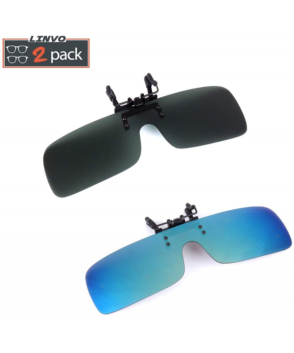 Clip-on Flip Up Polarized Rimless One Piece Sunglasses Over Prescription Glasses for Men Women - CH18NNW3LUH $13.88 Rimless