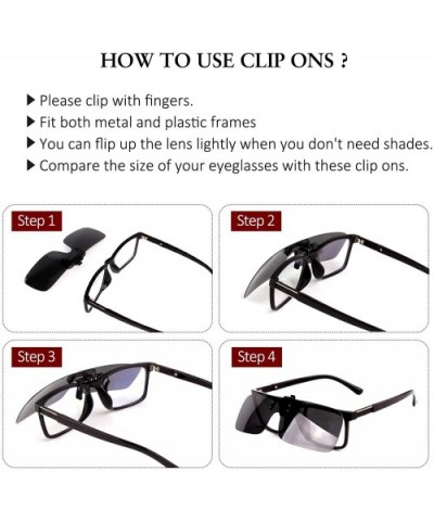 Clip-on Flip Up Polarized Rimless One Piece Sunglasses Over Prescription Glasses for Men Women - CH18NNW3LUH $13.88 Rimless