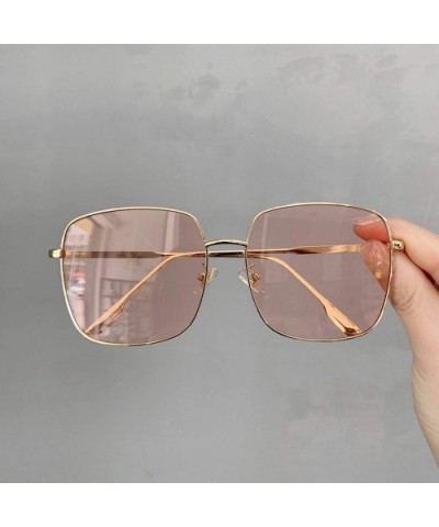 Sunglasses Women Vintage Oversized Glasses Square Shades Metal Frame Womens UV400 Eyewear Ocean Lens - Color 6 - C9197A3INTZ ...