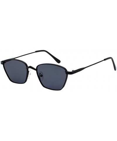 Metal Frame Polarized Sun Glasses for Women Men-Narrow Wide Mirrored Lens Fashion Goggle Eyewear Sunglasses - Ny - CK196I9ALX...
