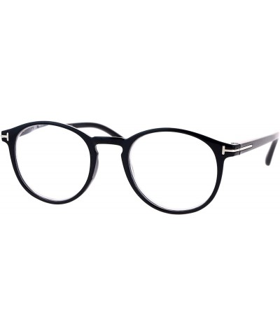 Magnified Reading Glasses Round Keyhole Fashion Frame Spring Hinge - Black - CW186AA7LC9 $6.05 Round