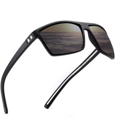 Classic Polarized Sunglasses for men HD TR90 Durable Unbreakable Frame TR004 - Black White Frame / Black Lens - C4182WU6Q5A $...