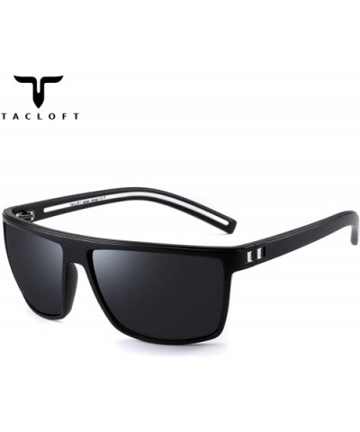 Classic Polarized Sunglasses for men HD TR90 Durable Unbreakable Frame TR004 - Black White Frame / Black Lens - C4182WU6Q5A $...