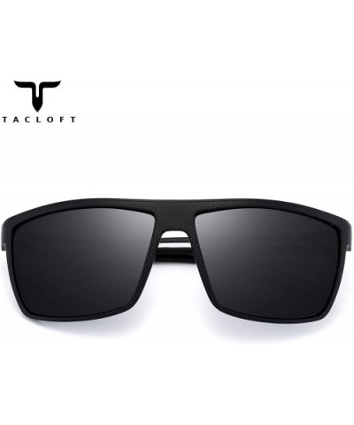 Classic Polarized Sunglasses for men HD TR90 Durable Unbreakable Frame TR004 - Black White Frame / Black Lens - C4182WU6Q5A $...