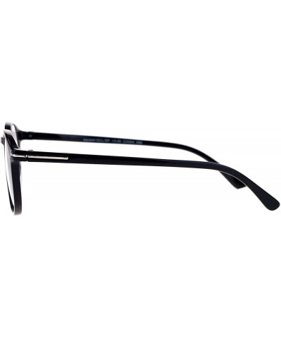 Magnified Reading Glasses Round Keyhole Fashion Frame Spring Hinge - Black - CW186AA7LC9 $6.05 Round