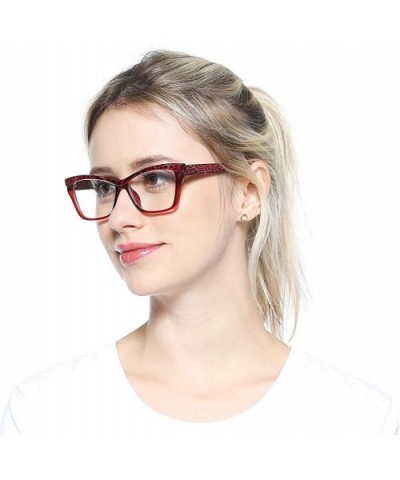 Womens Leopard Butterfly Reading Glasses Fashion Eye Glass Frame - Red - C618IIOSI6R $7.67 Rimless