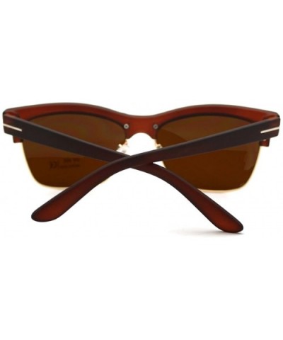 Unisex Fashion Sunglasses Matted Top Rectangular Designer Frame - Brown - CJ11AR01HLF $5.25 Rectangular