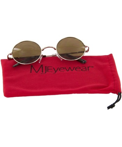 Women Men Round Glasses Metal Frame UV Protected Retro Vintage Fashion - Gold/Brown - C212O8AY3WZ $4.84 Aviator