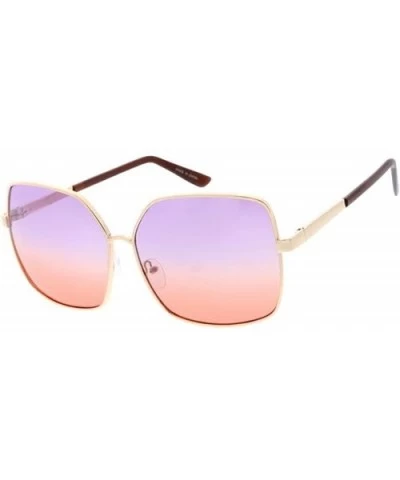 Wired Butterfly Frame Candy Lens 70s Retro Fashion Sunglasses - Purple - CD18UCQ5XS5 $7.72 Oversized