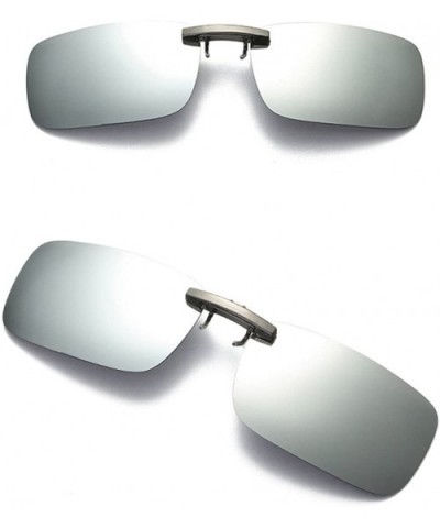 Unisex Fashion Sunglasses Detachable Night Vision Lens Driving Metal Polarized Glasses Sunglasses - Silver - CY193XEWAZL $4.6...