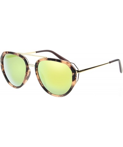 Classic Aviator oversized Sunglasses Men Women Glasses 509 - Brown Tortoiseshell - CX12FNZFNRN $24.62 Aviator