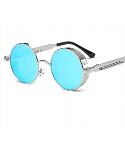 Metal Round Sunglasses Vintage Punk Style Men's And Women's Sunglasses - 5 - CL18UEI7ZDU $26.91 Round